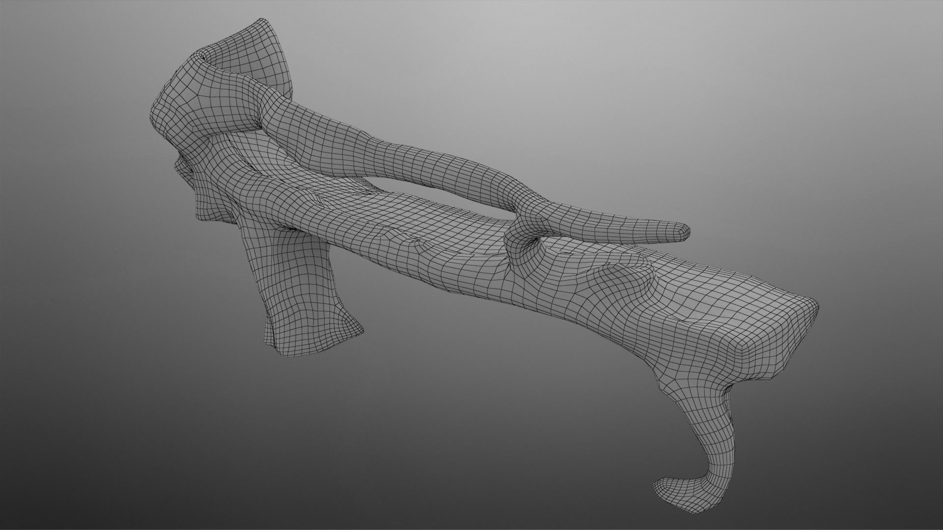 Natural Wood Bench Low-poly 3D model_20