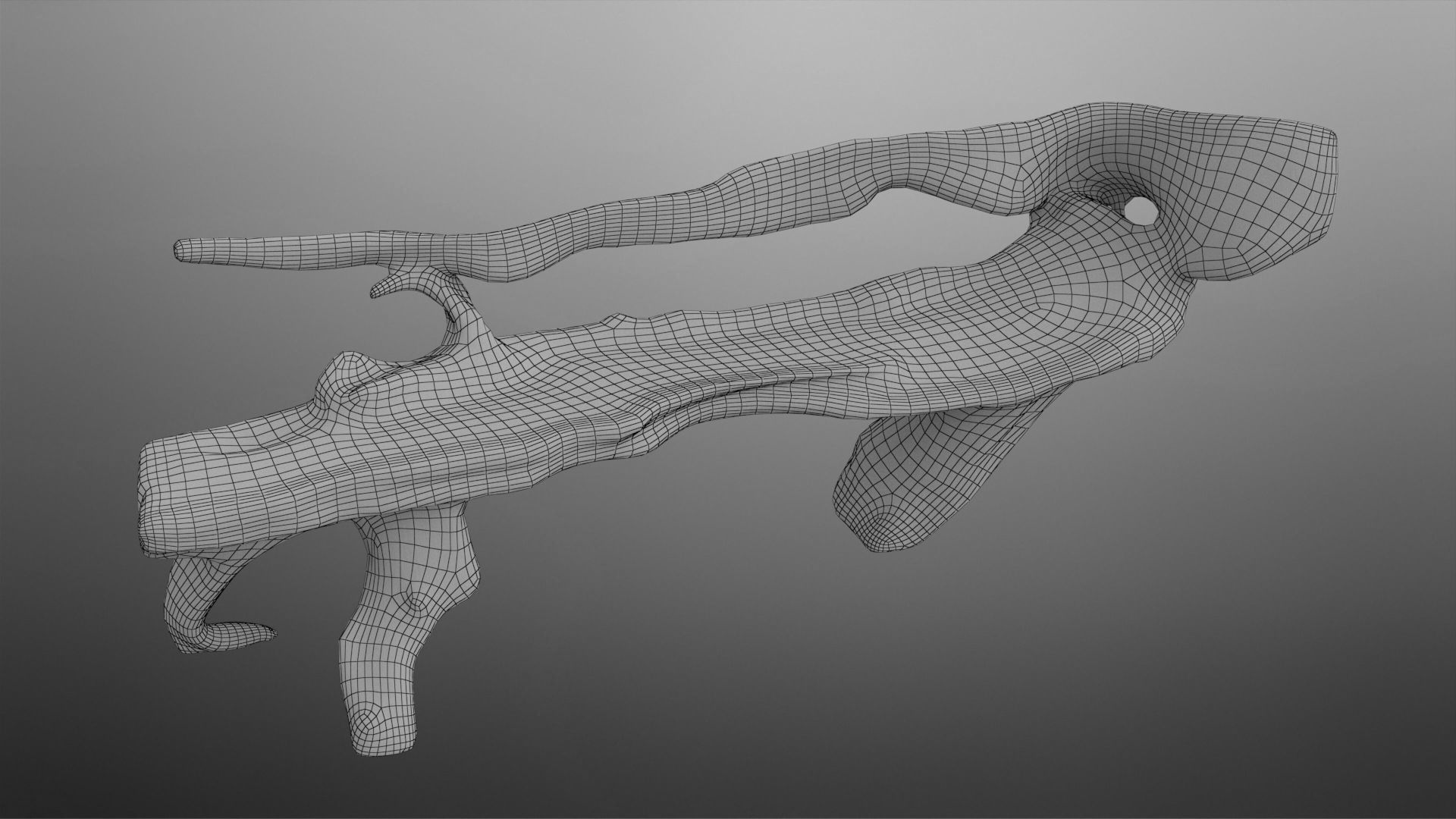 Natural Wood Bench Low-poly 3D model_17