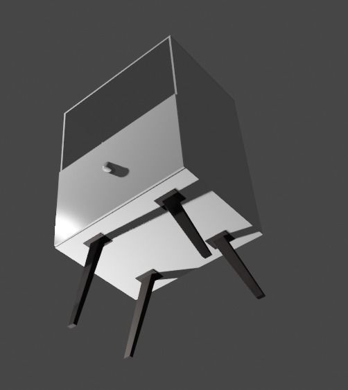 Bedsidetable 3D model_2