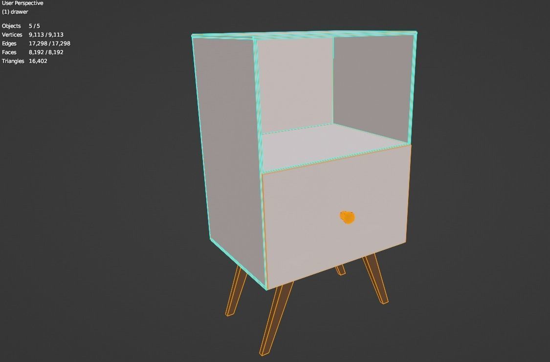 Bedsidetable 3D model_1