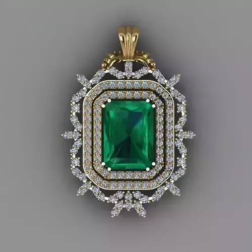 Gold Diamond Women pendant 3D print Model