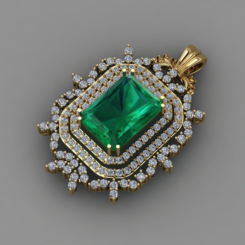 Gold Diamond Women pendant 3D print Model 3D print model_1