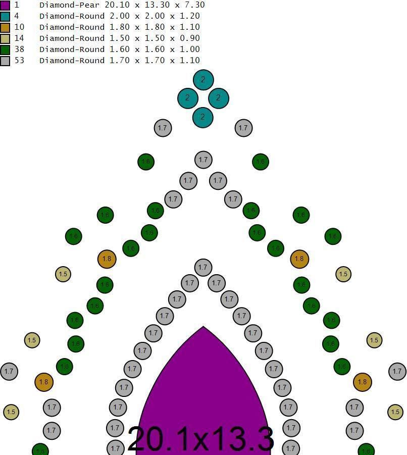 Gold Diamond Women pendant 3D print Model 3D print model_3