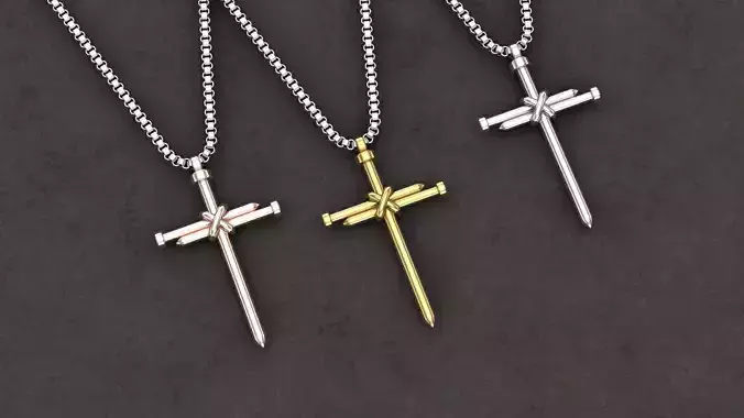 nail cross pendant 