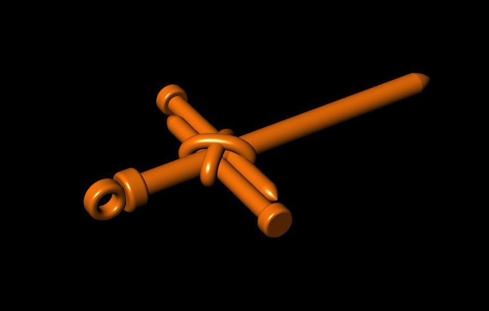 nail cross pendant 3D print model_13