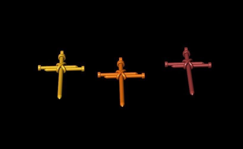 nail cross pendant 3D print model_15