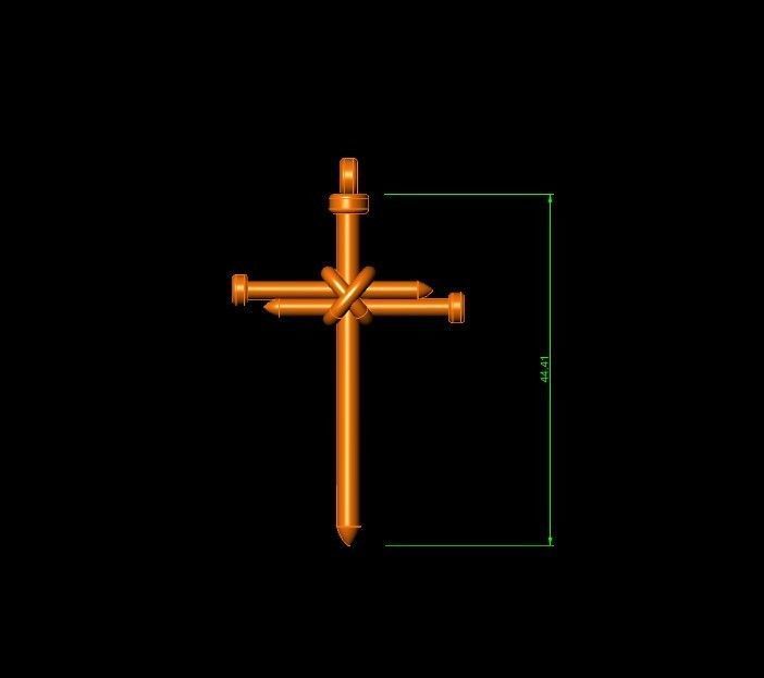 nail cross pendant 3D print model_9
