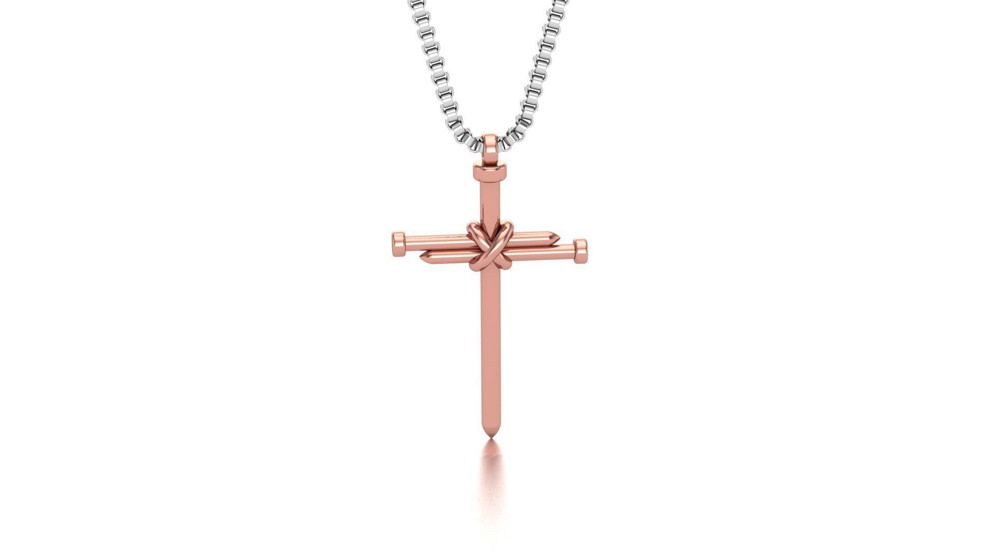nail cross pendant 3D print model_6