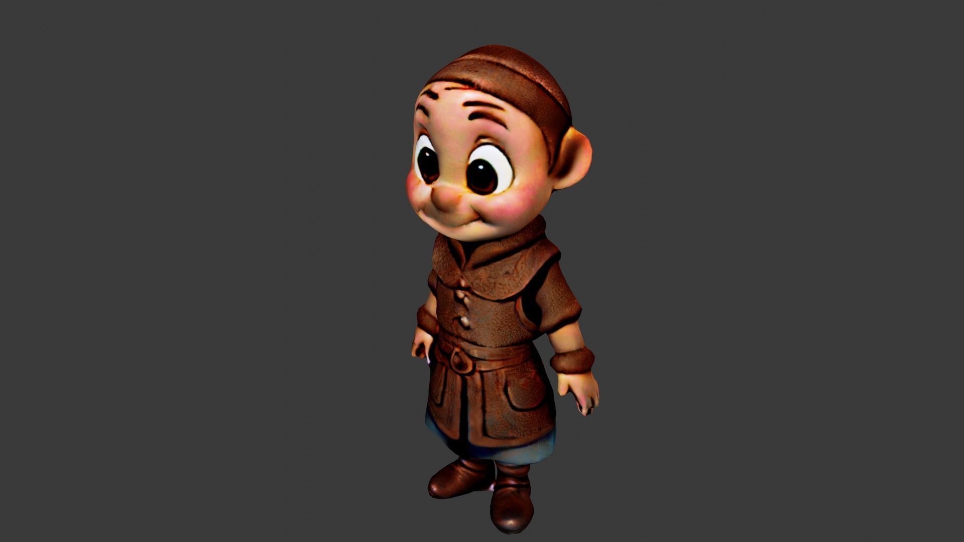 Medieval Peasant Low-poly 3D model_3