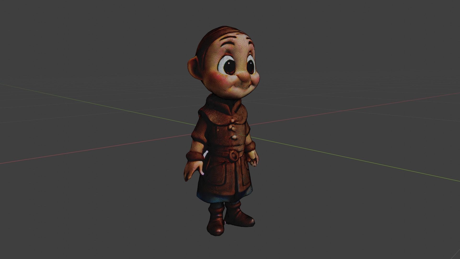 Medieval Peasant Low-poly 3D model_7