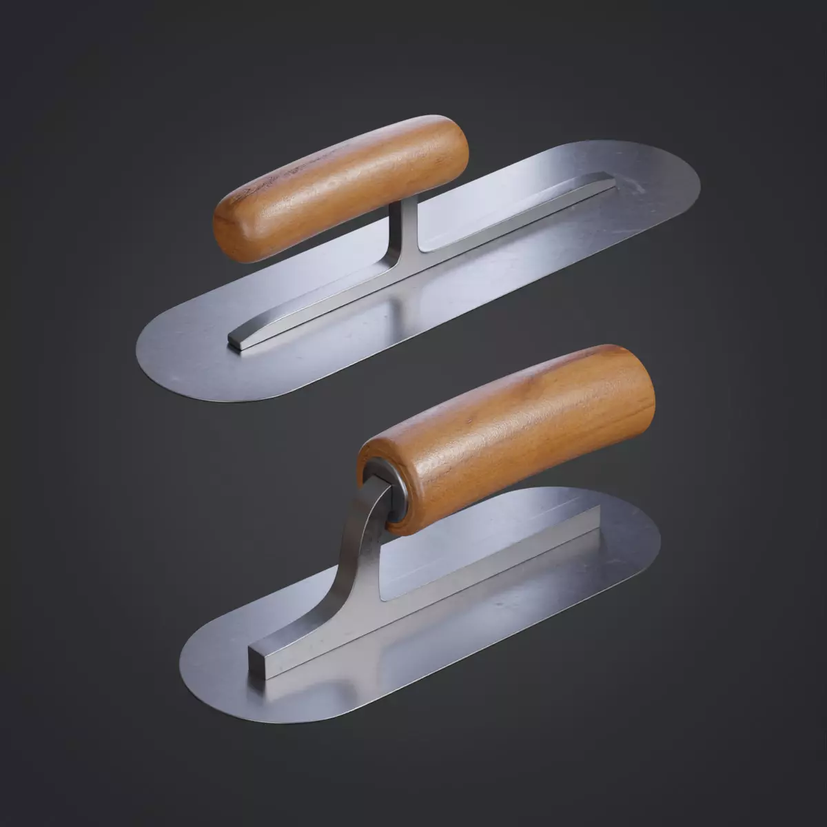 Two Pool Trowels 3D Model Collection_0