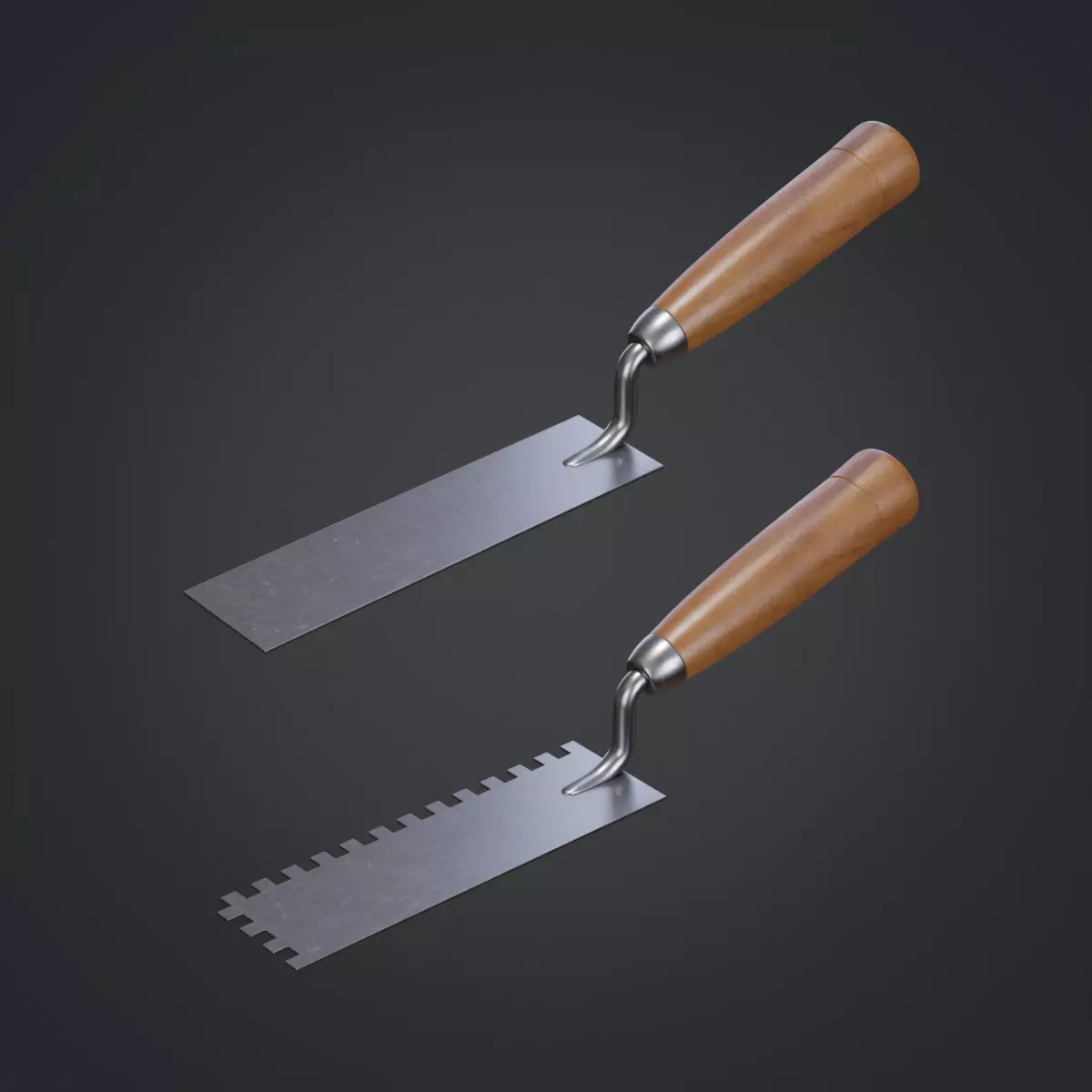 Two Margin Trowels 3D Model Collection_0