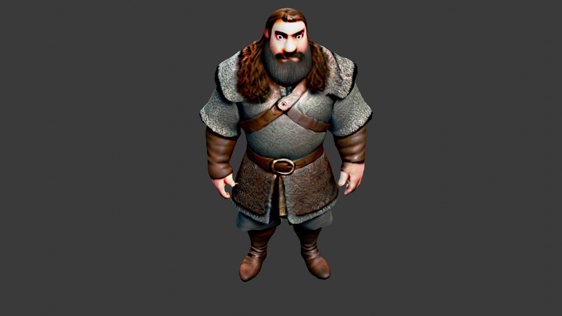 Medieval Worker Low-poly 3D model_5