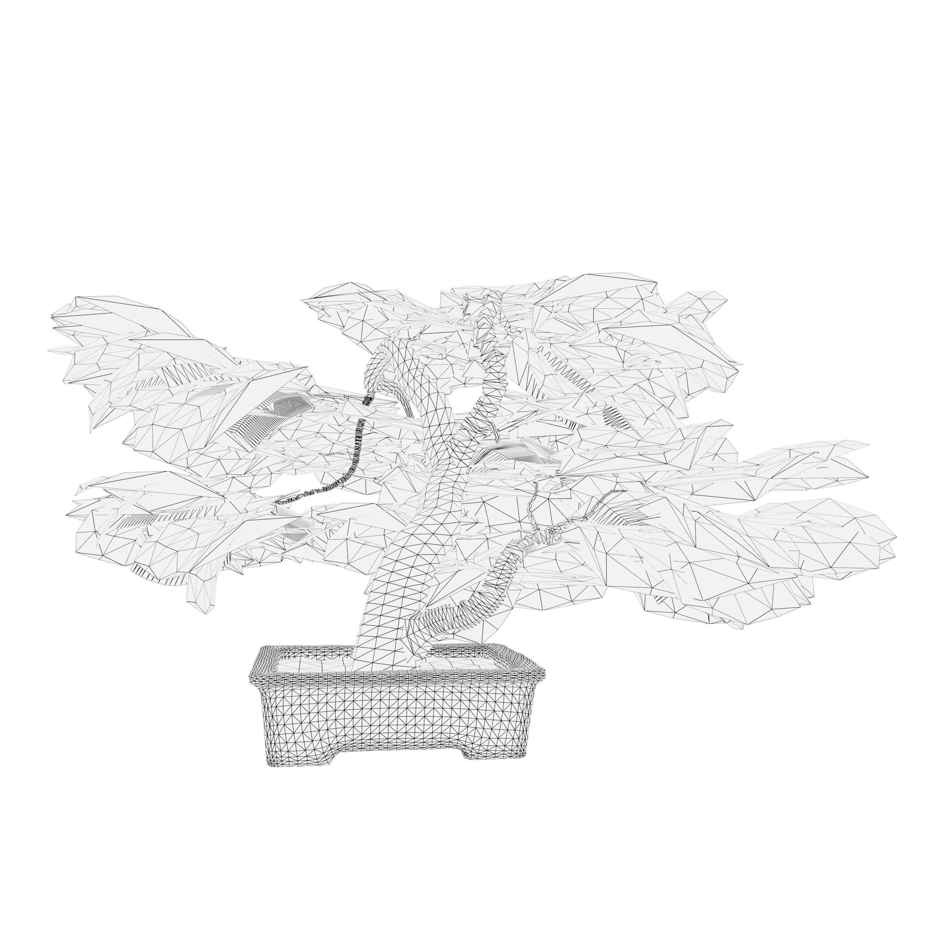 Fallen Decorative tree pot Low-poly 3D model_5