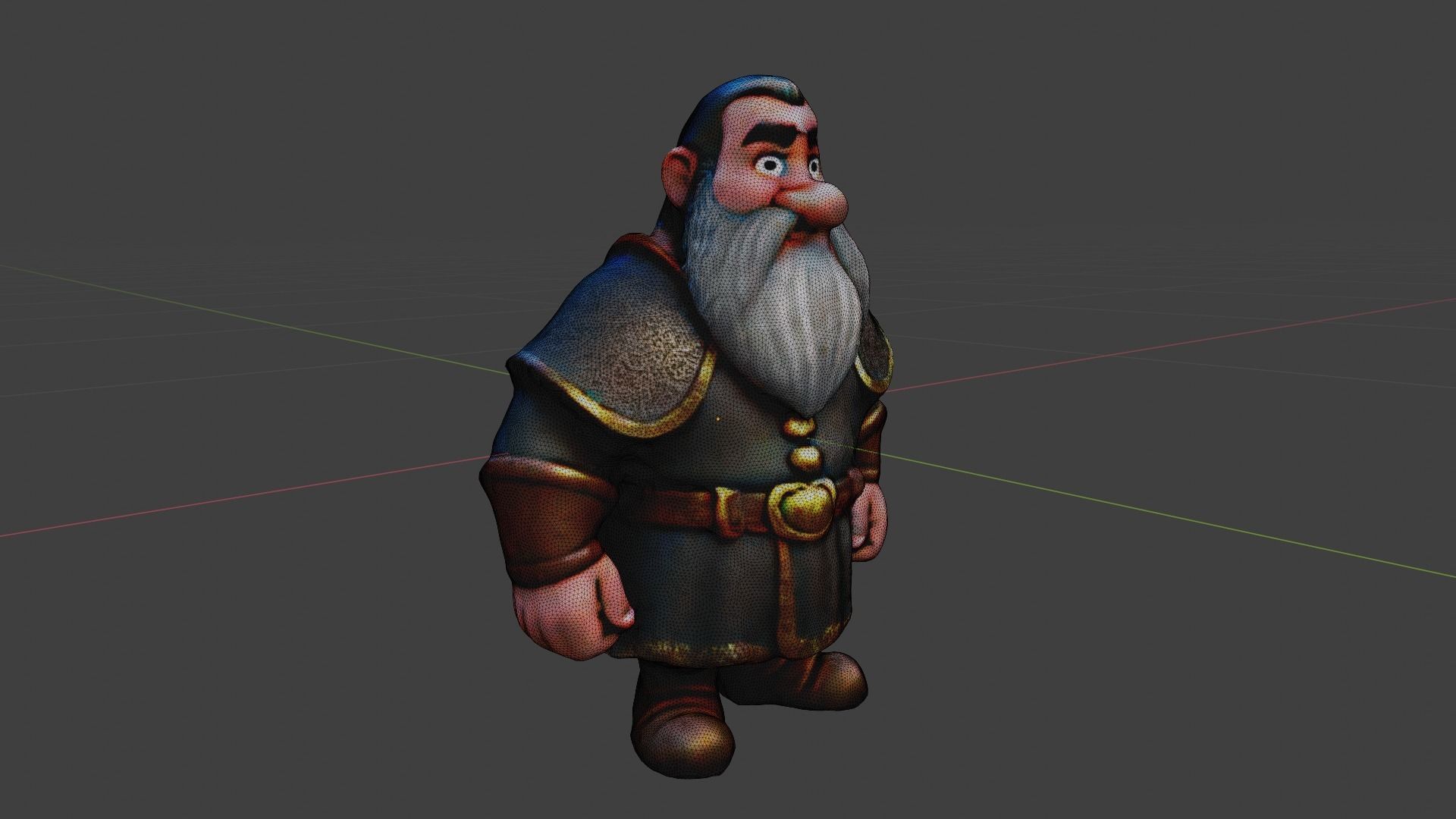 Dwarf Low-poly 3D model_7
