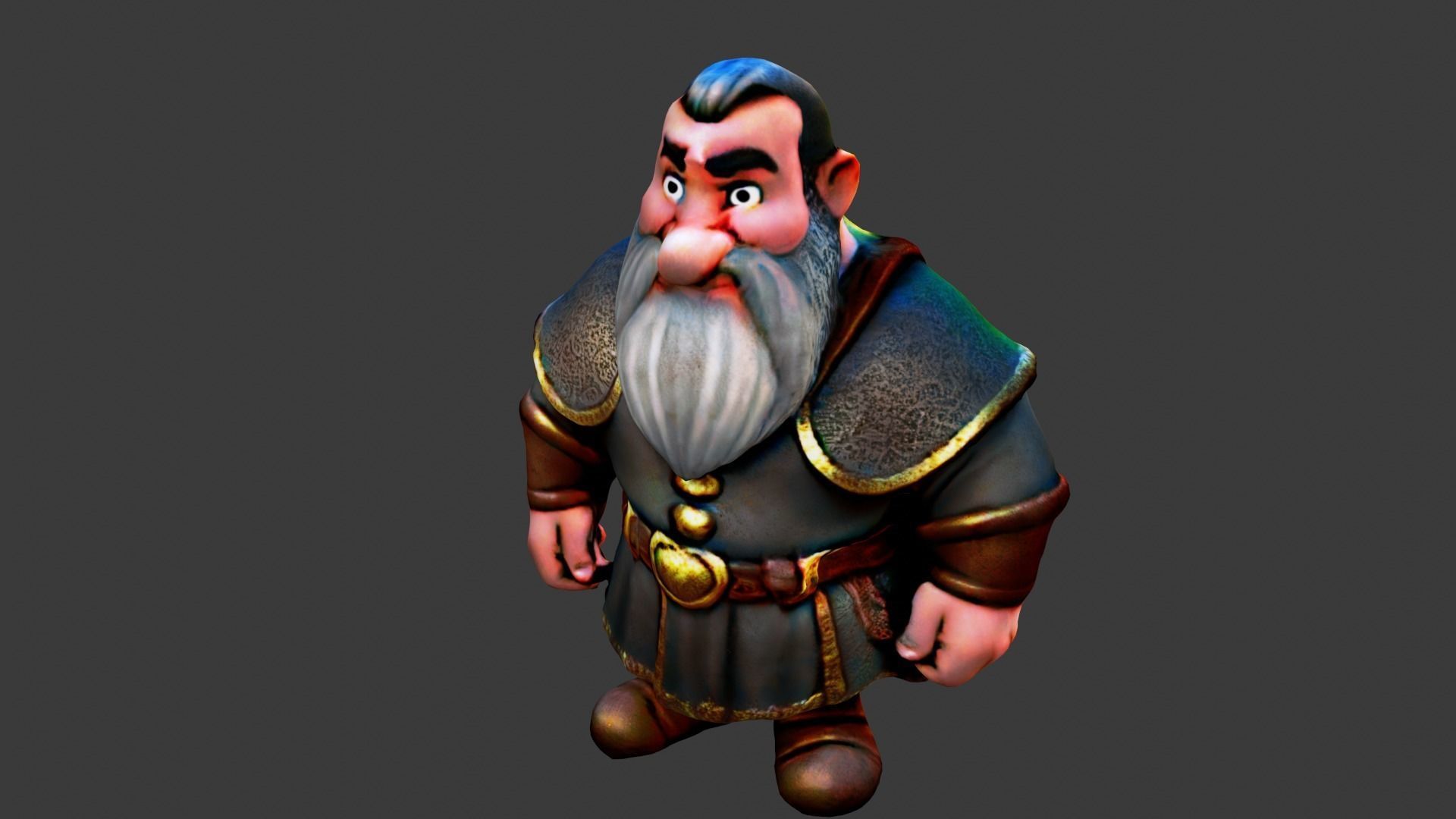Dwarf Low-poly 3D model_3