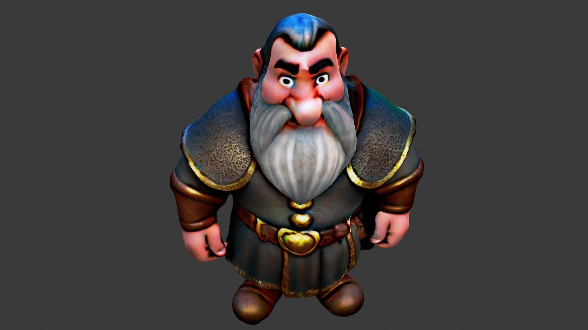 Dwarf Low-poly 3D model_5