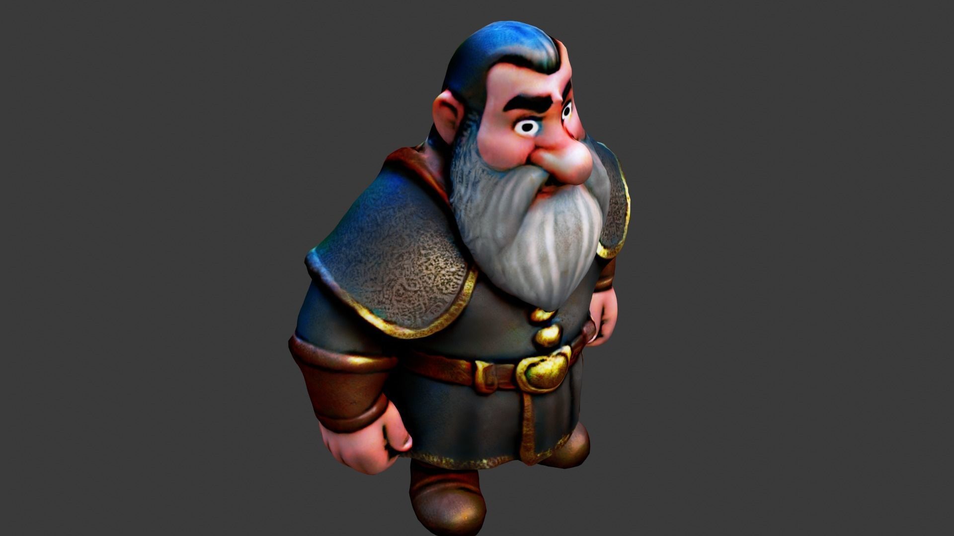 Dwarf Low-poly 3D model_4