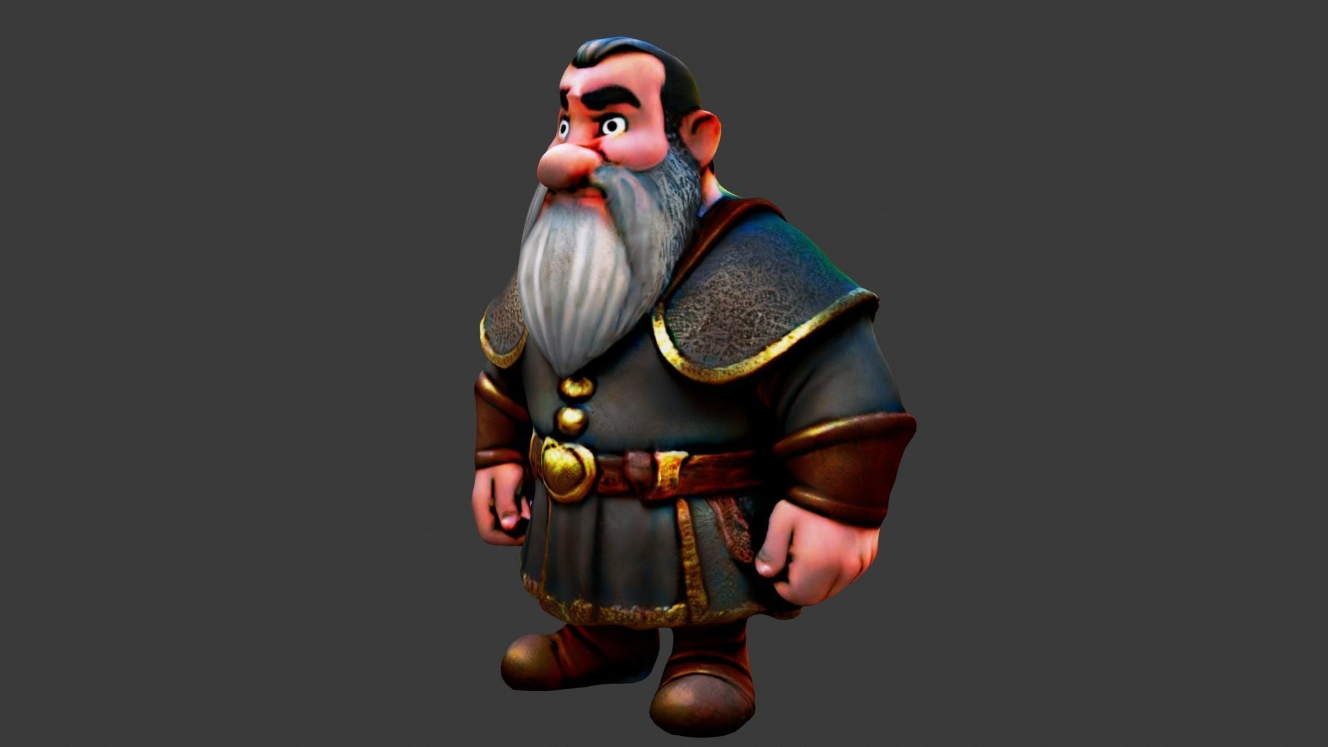 Dwarf Low-poly 3D model_2