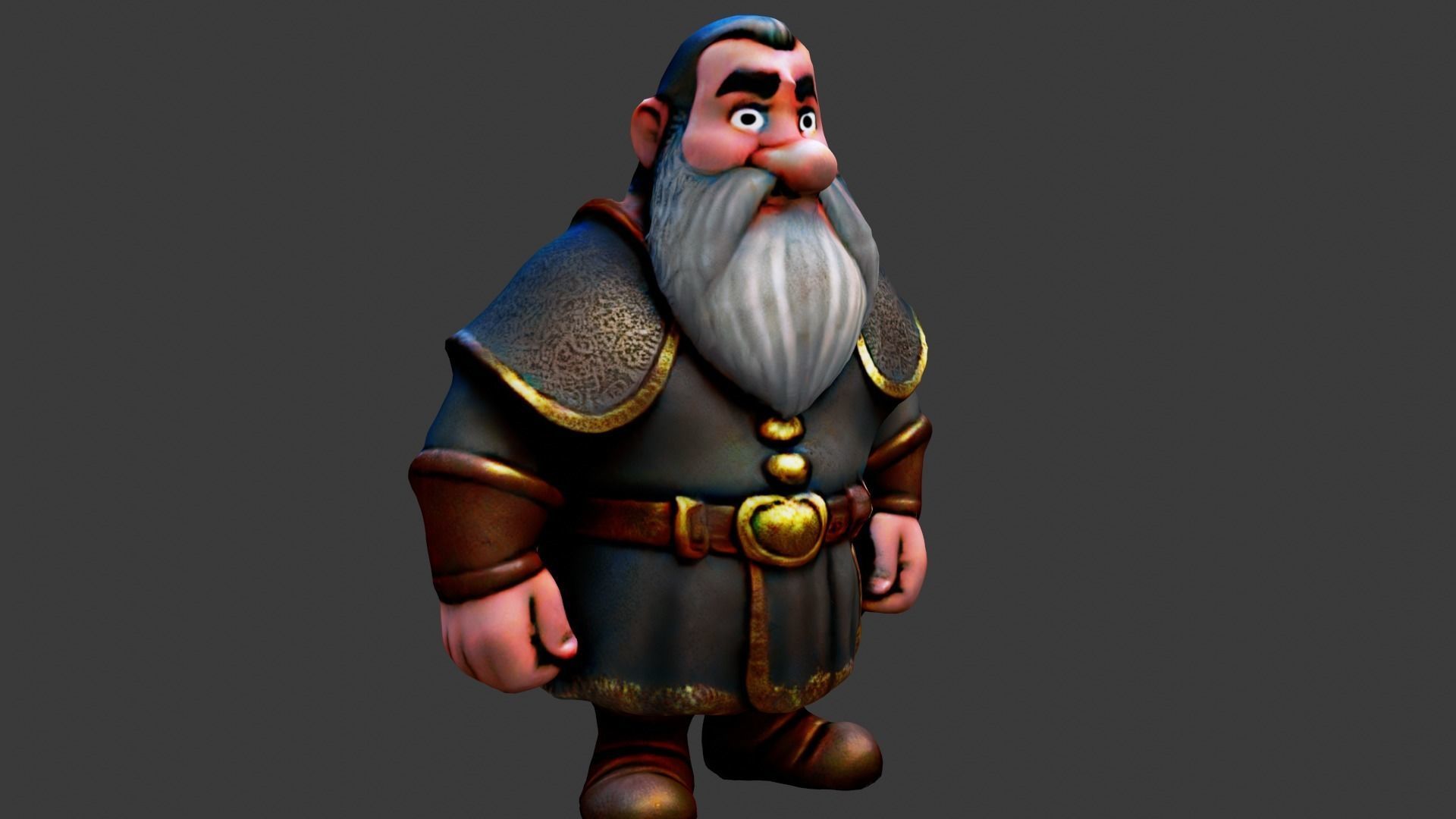 Dwarf Low-poly 3D model_1