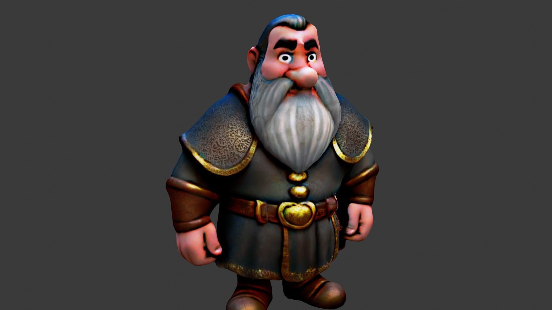 Dwarf Low-poly 3D model_6
