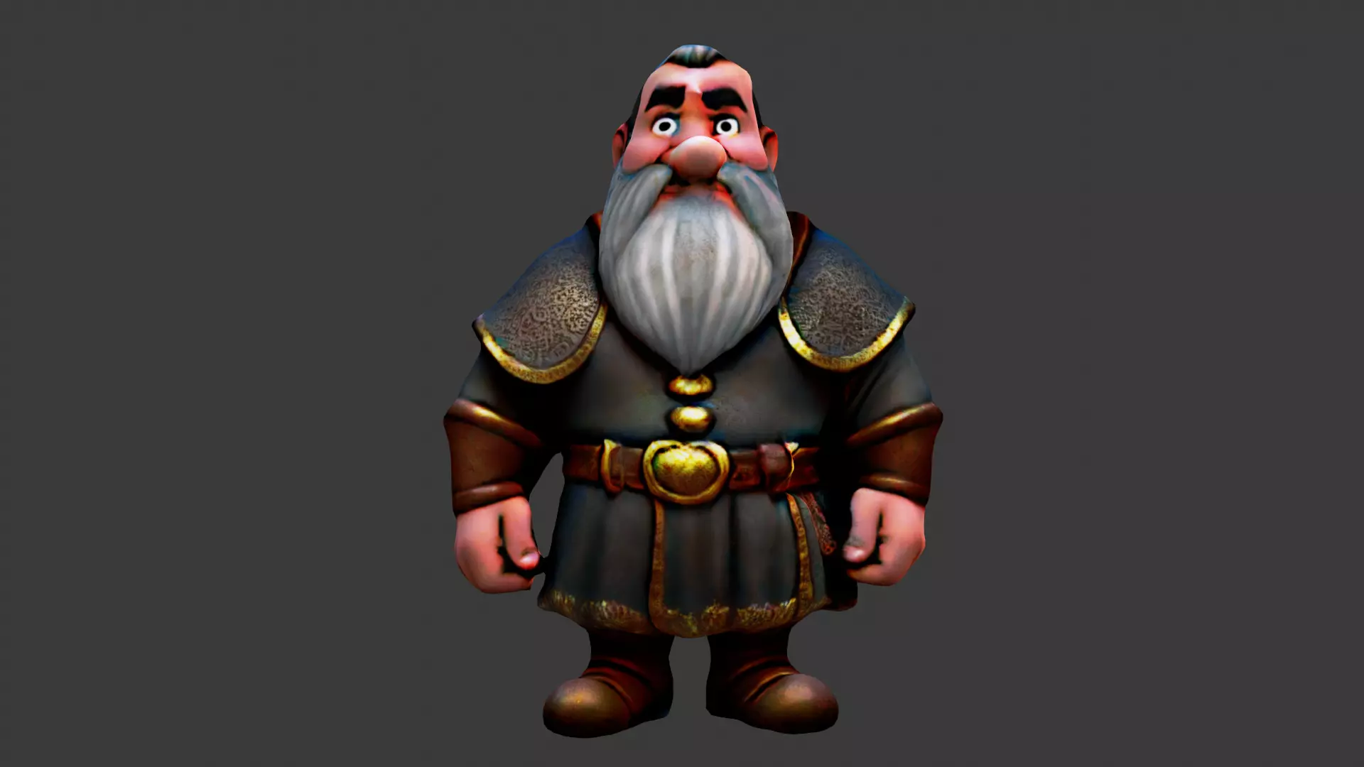 Dwarf Low-poly 3D model_0