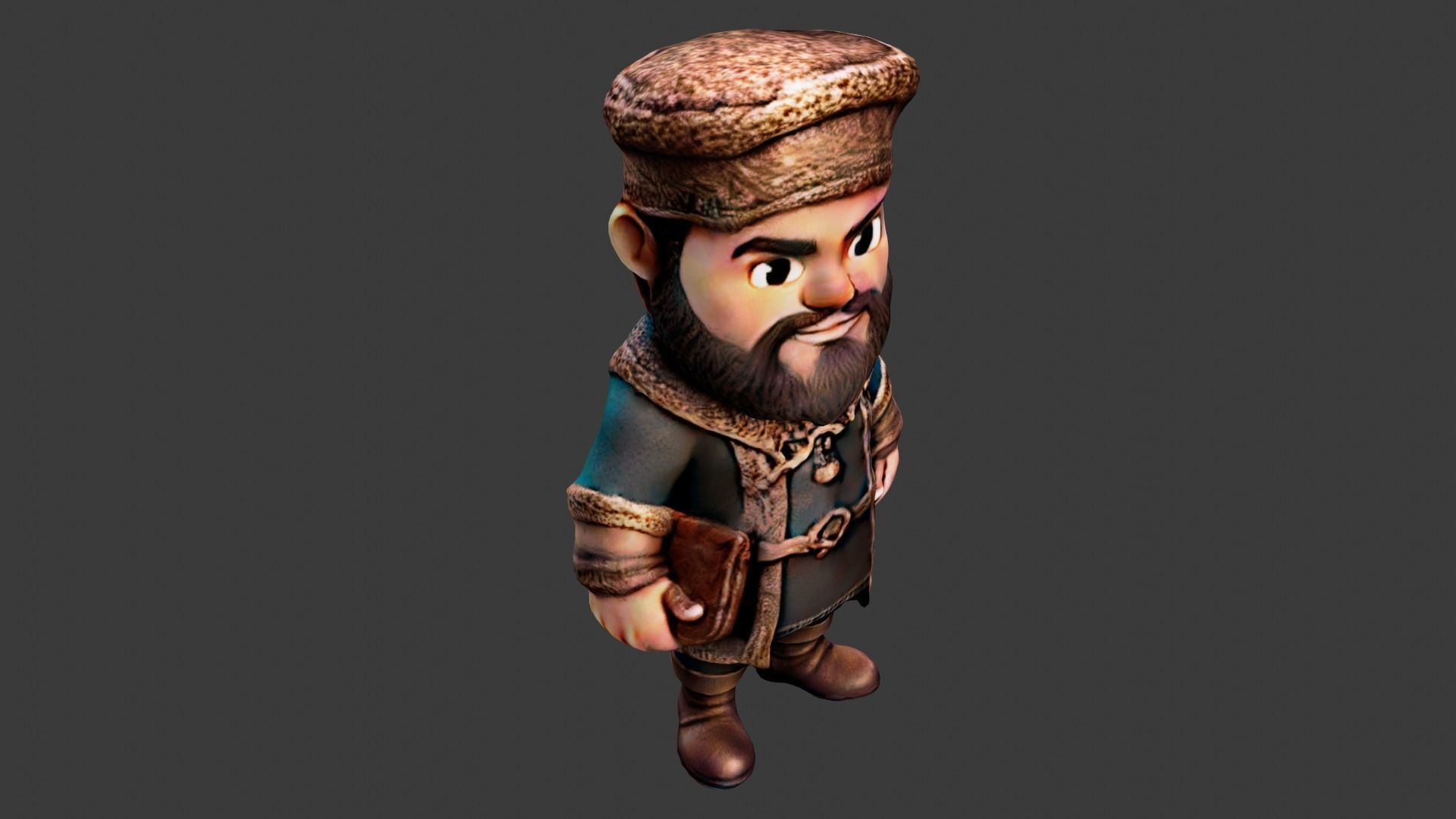 Medieval Traveler Low-poly 3D model_4