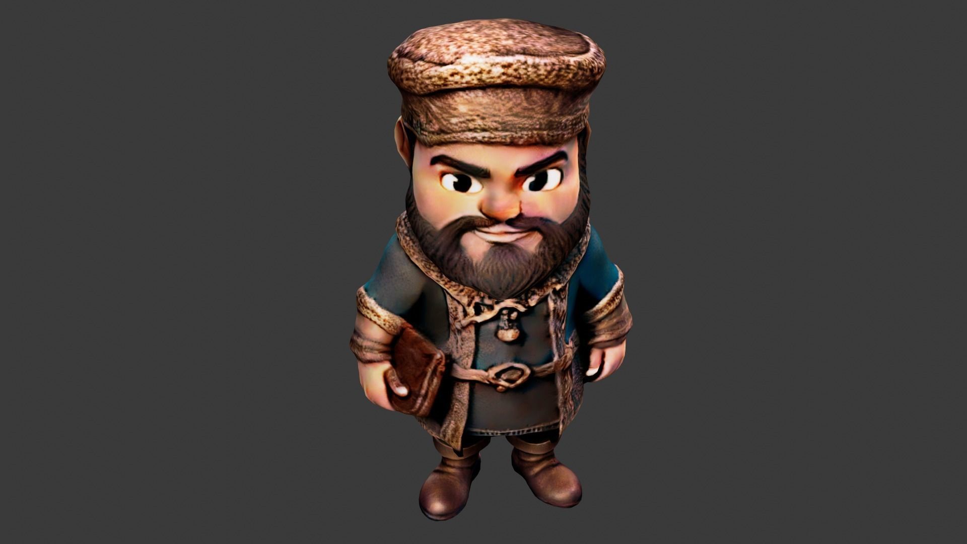 Medieval Traveler Low-poly 3D model_5