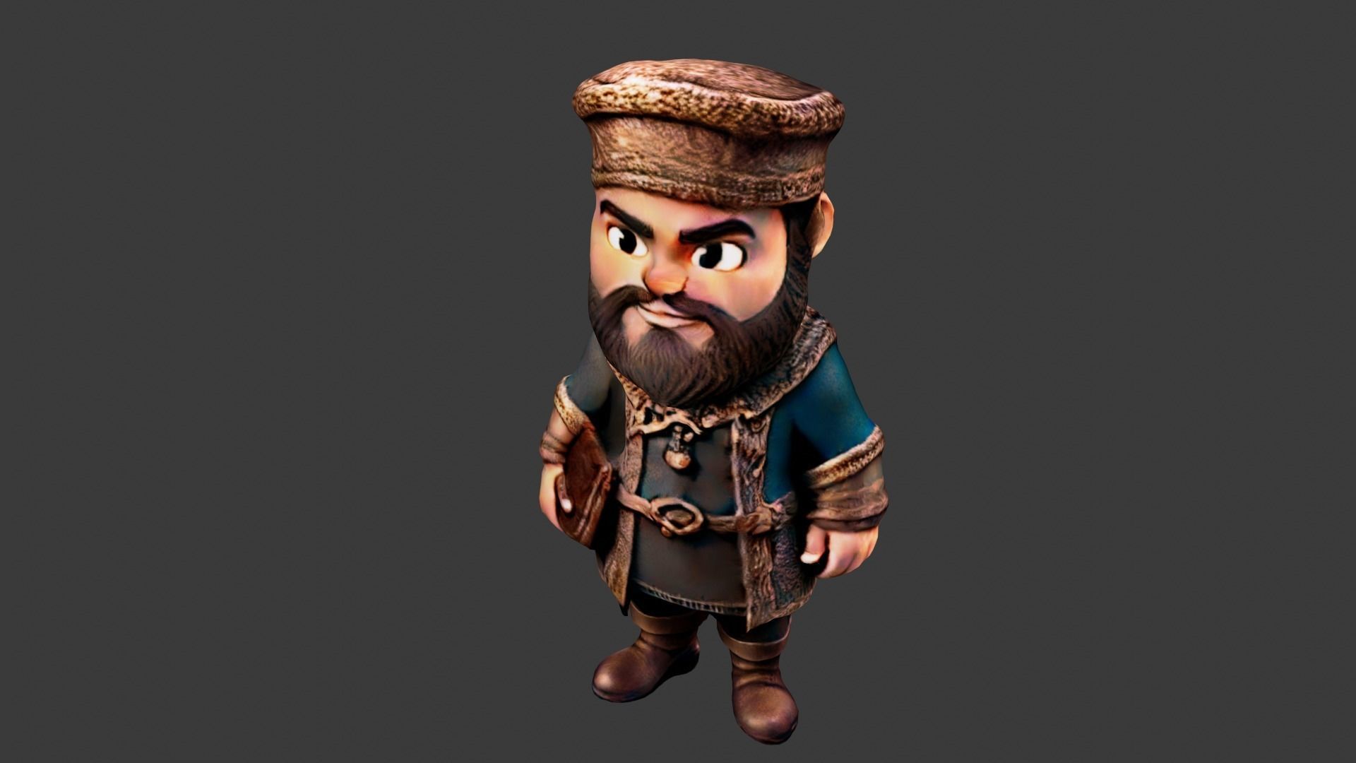 Medieval Traveler Low-poly 3D model_3