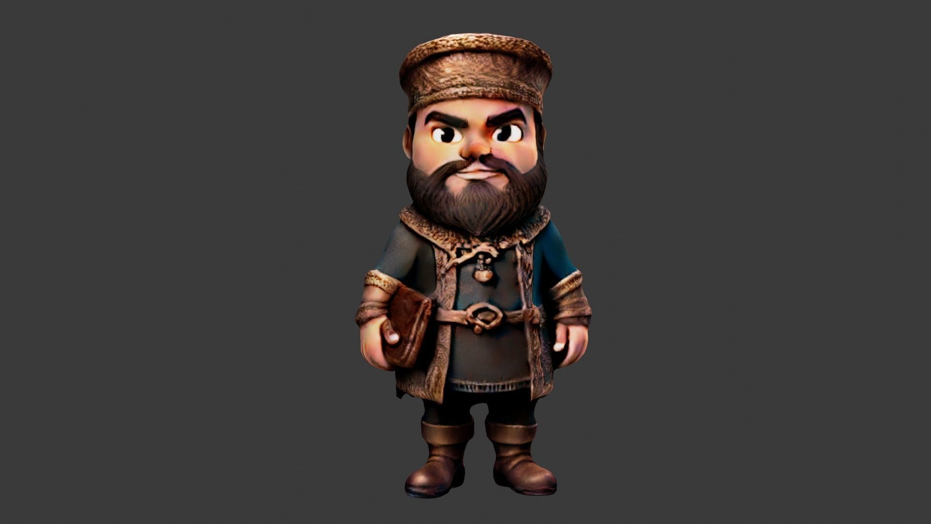 Medieval Traveler Low-poly 3D model_1