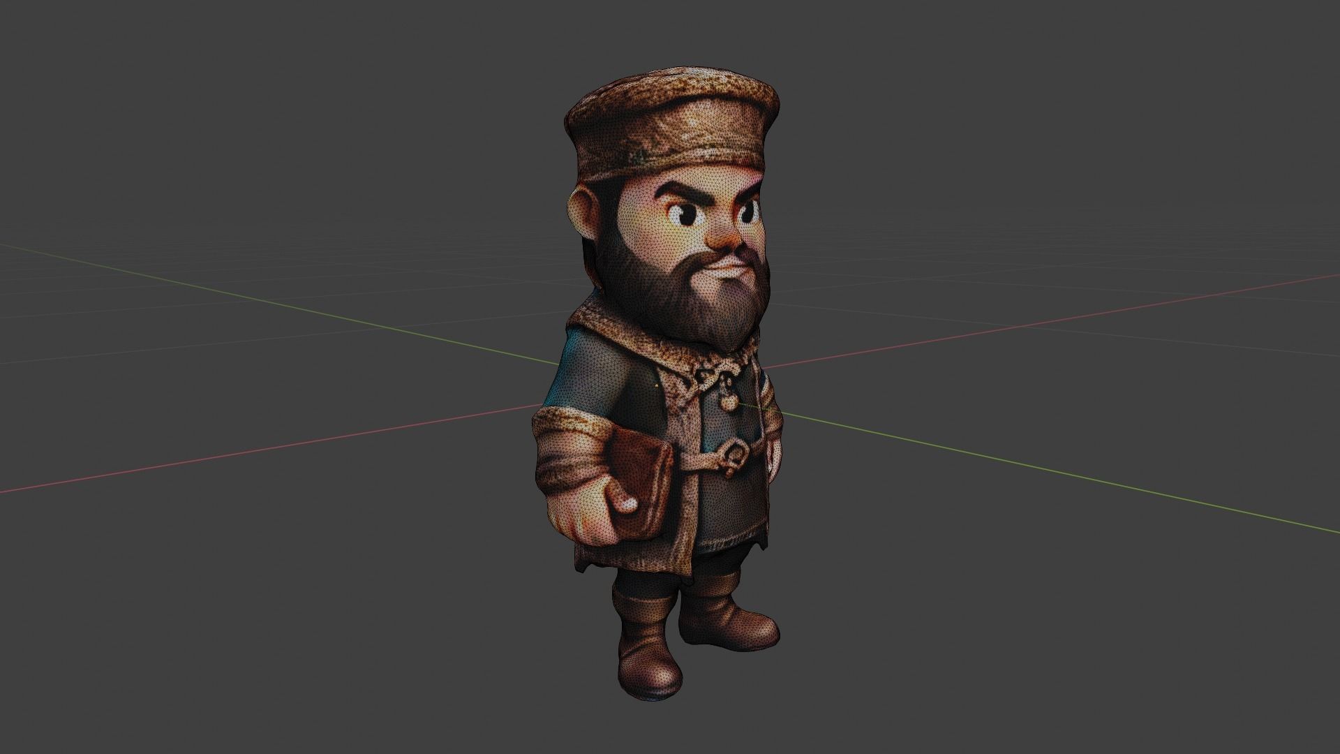 Medieval Traveler Low-poly 3D model_7