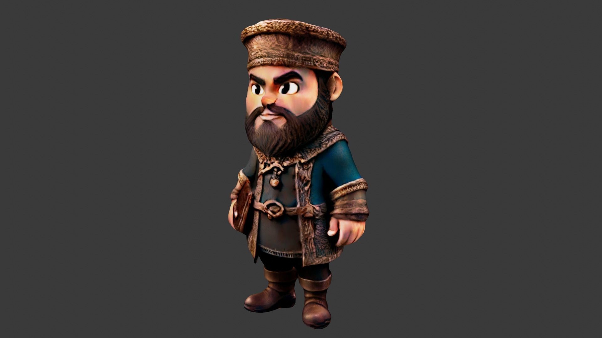 Medieval Traveler Low-poly 3D model_2