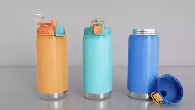Stainless Steel Sport Bottle 2 3D model