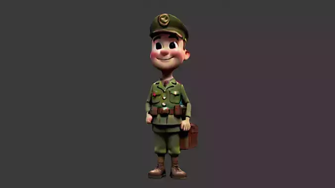 Postman Soldier Low-poly 3D model