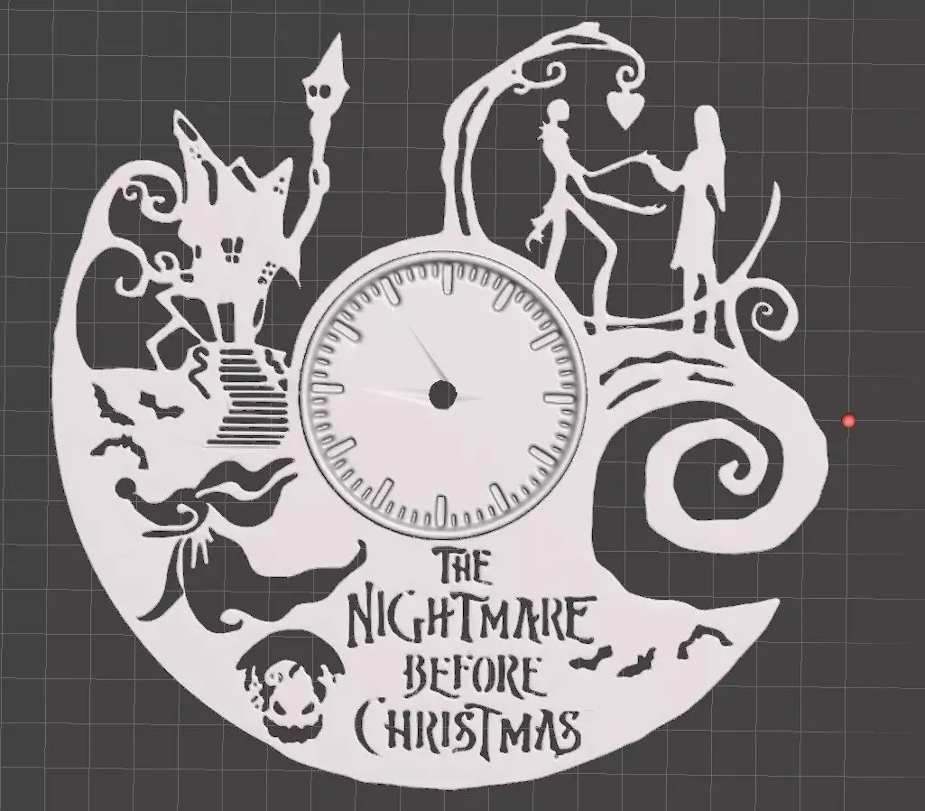 nightmare before christmas clock 3D print model_0