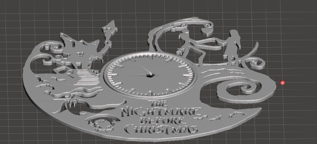 nightmare before christmas clock 3D print model_1