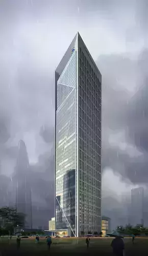 3Dmax fashion city commercial square building 447