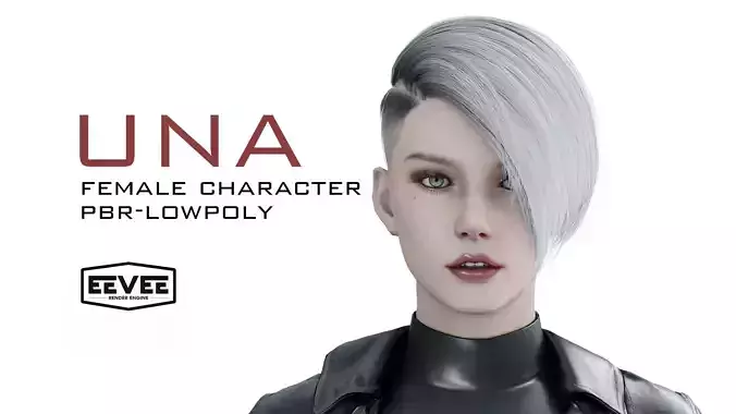 Una - Realistic Female Character Low-poly 3D model