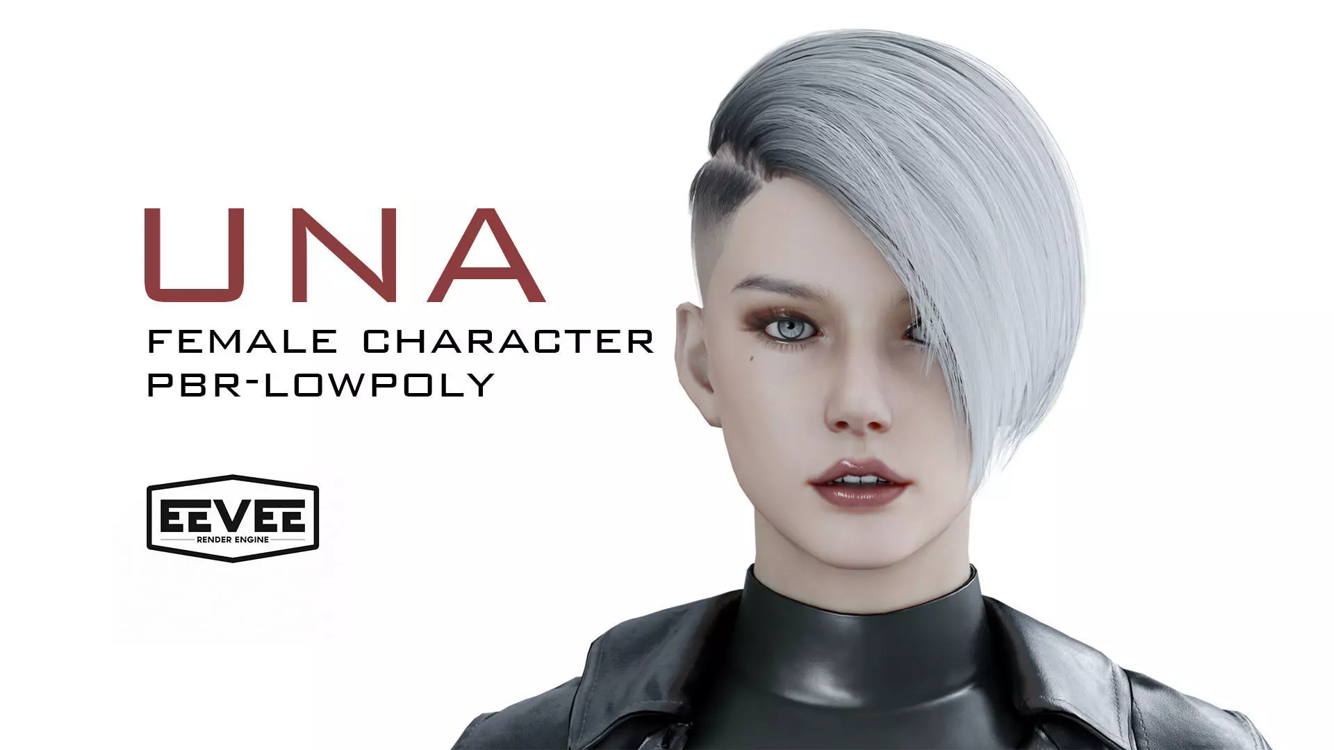 Una - Realistic Female Character Low-poly 3D model_0