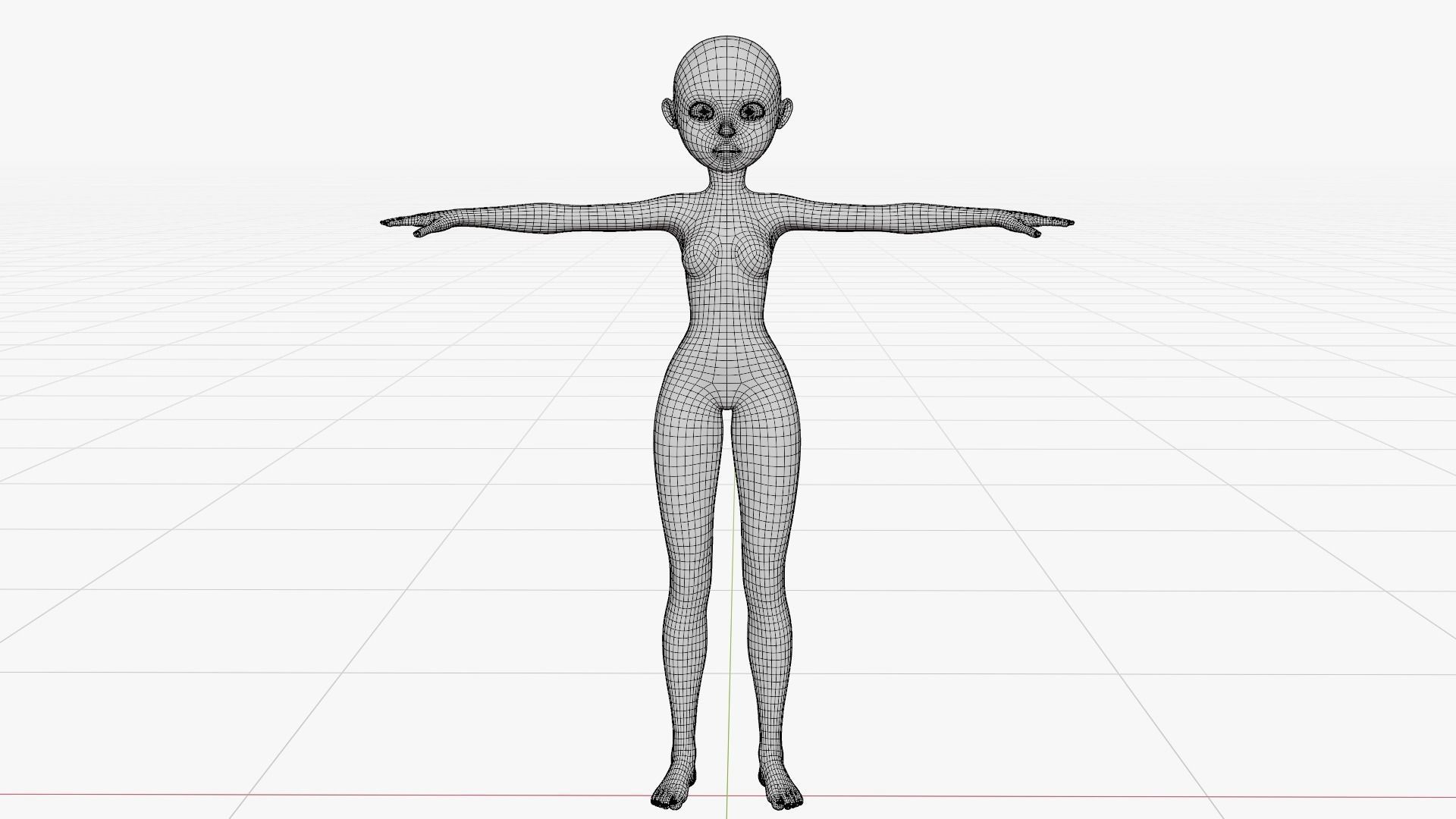 Tribal Girl - Rigged Character for Blender Low-poly 3D model_12