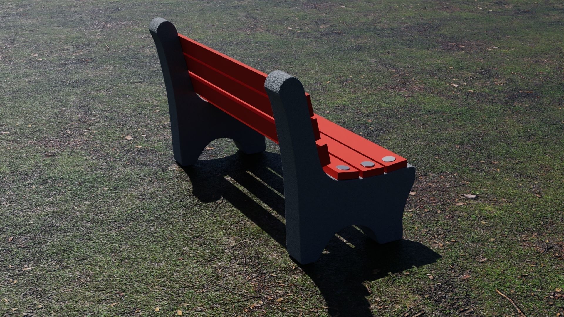 Park bench 3d model  3D model_3