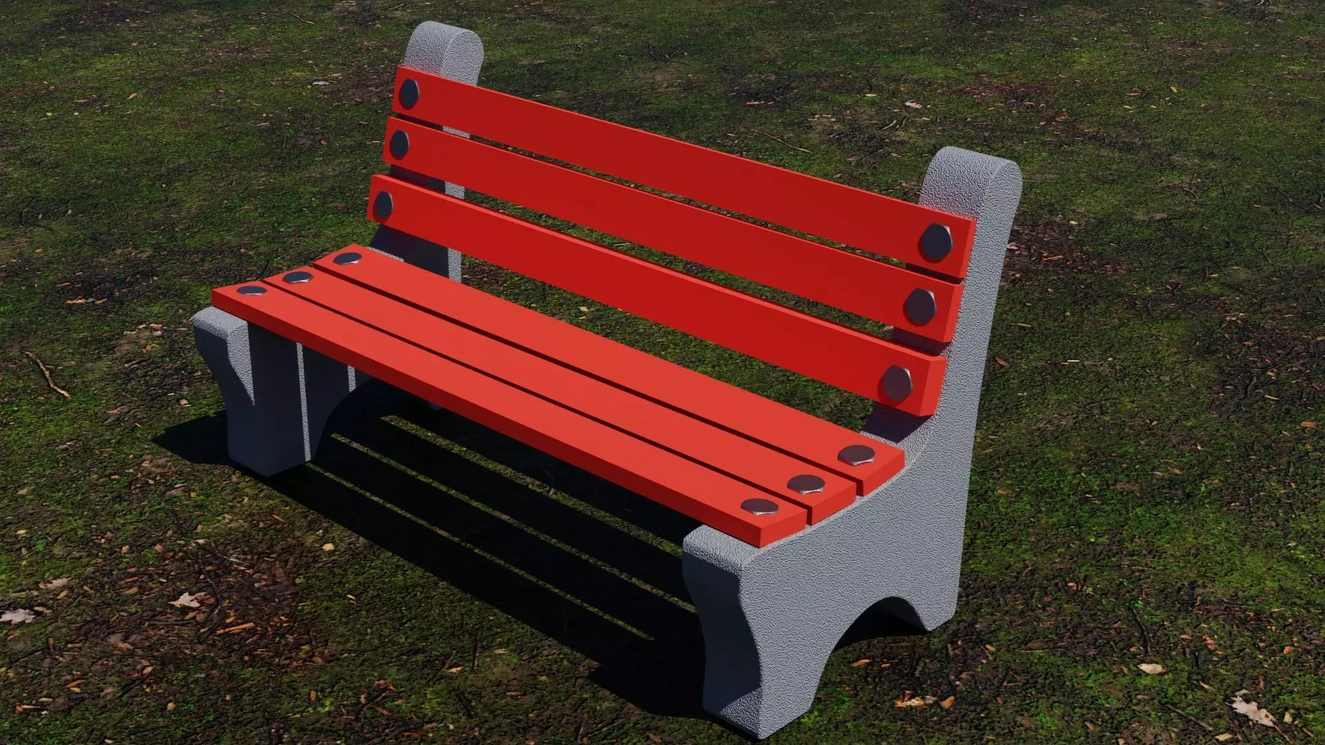 Park bench 3d model  3D model_0