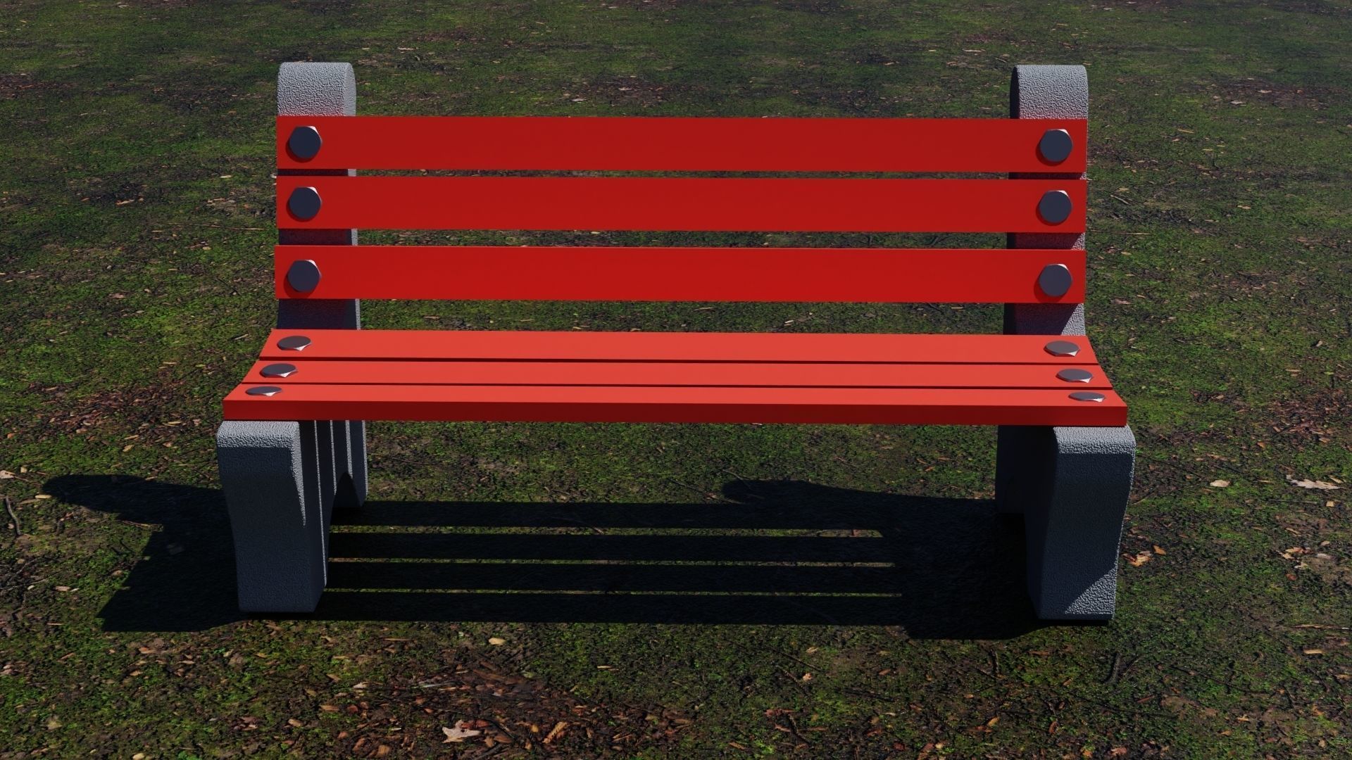 Park bench 3d model  3D model_1