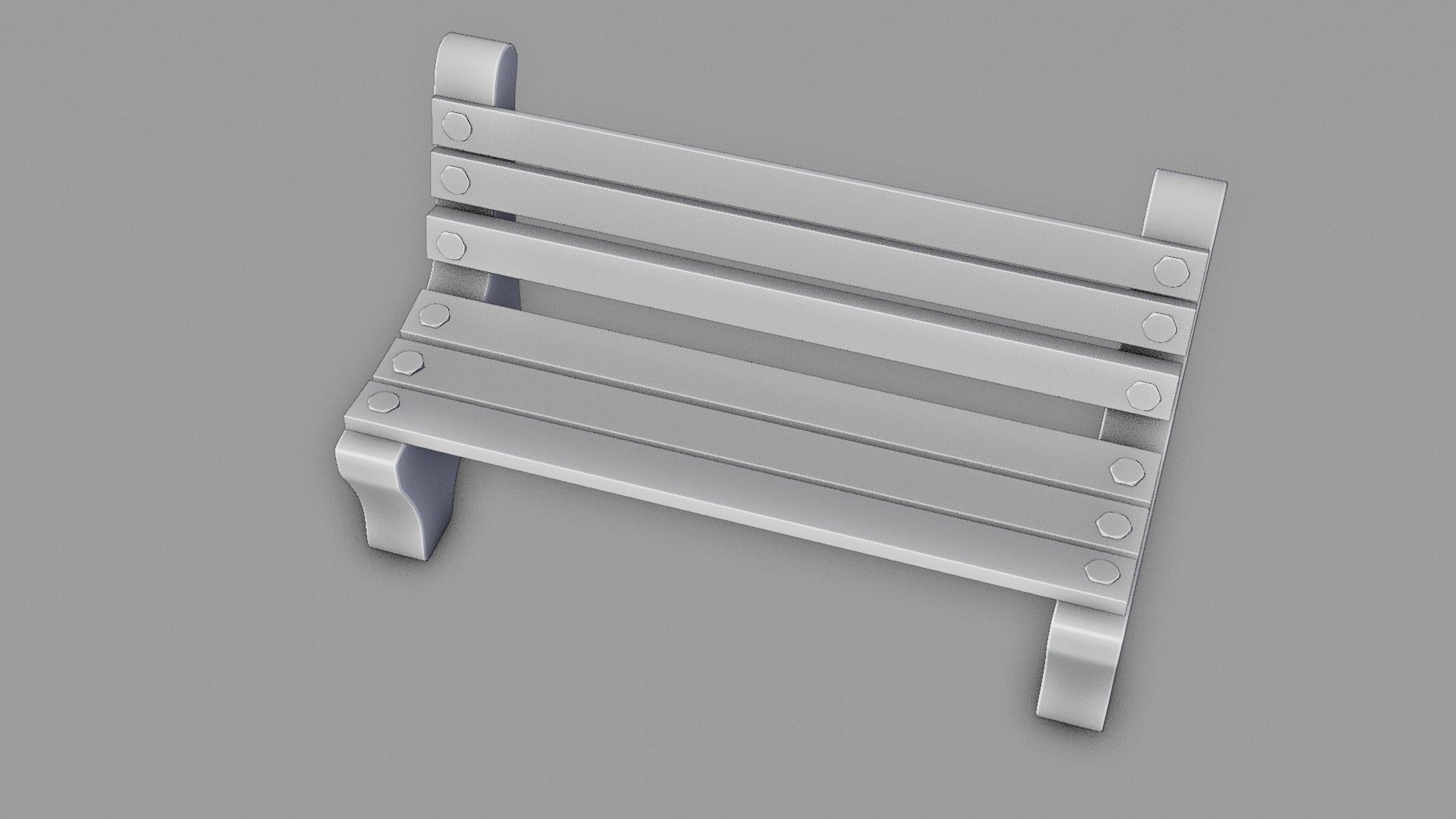 Park bench 3d model  3D model_7