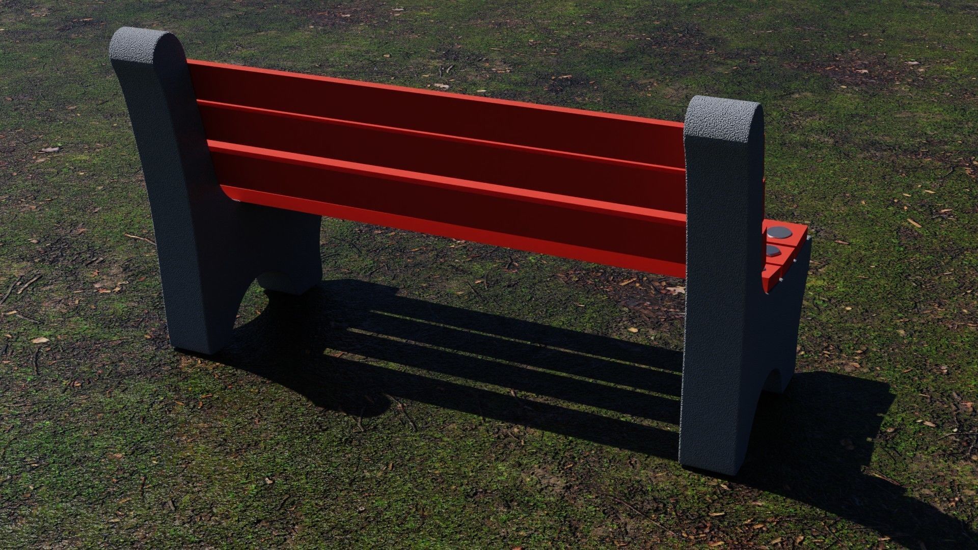 Park bench 3d model  3D model_4