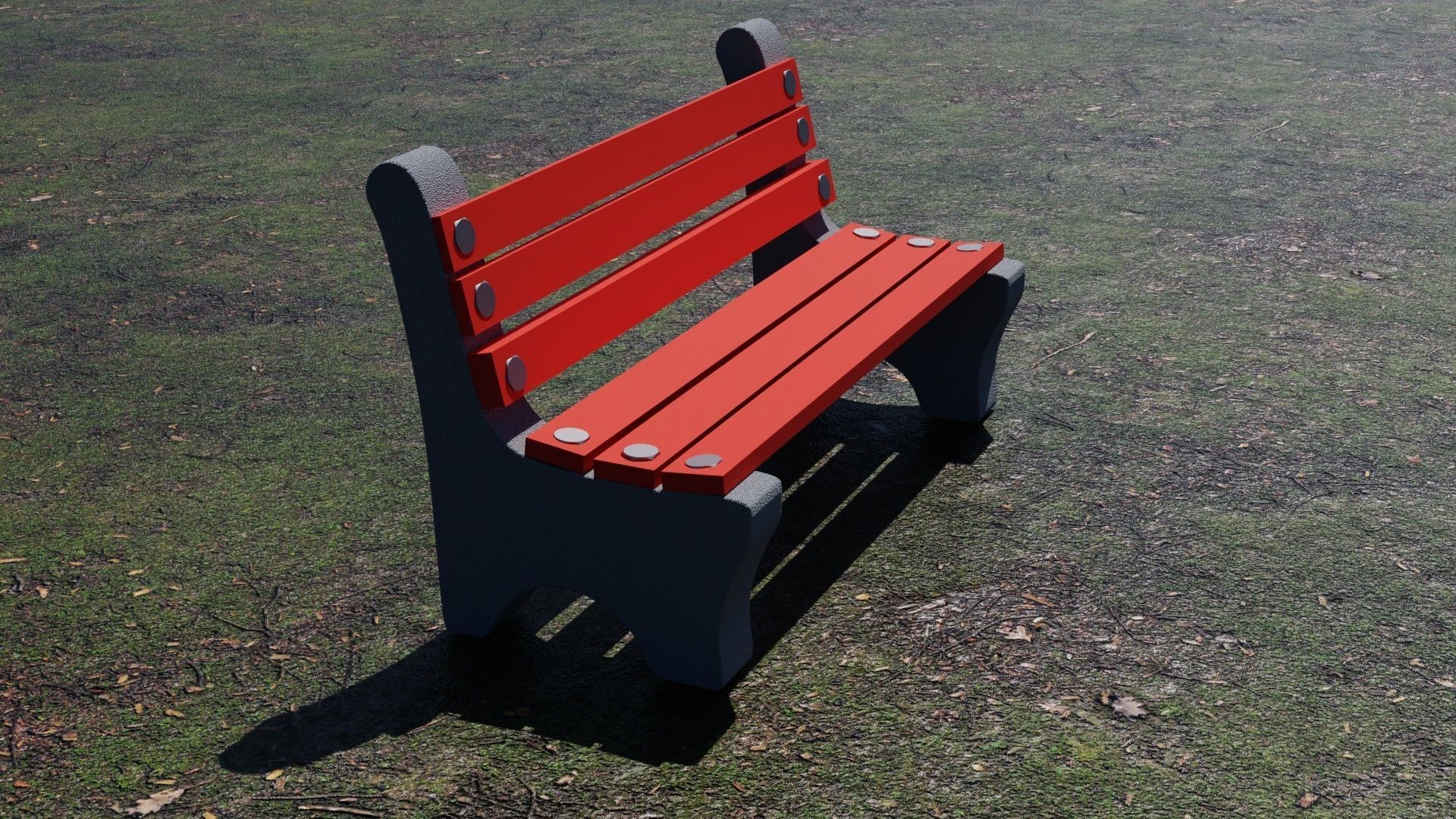 Park bench 3d model  3D model_2