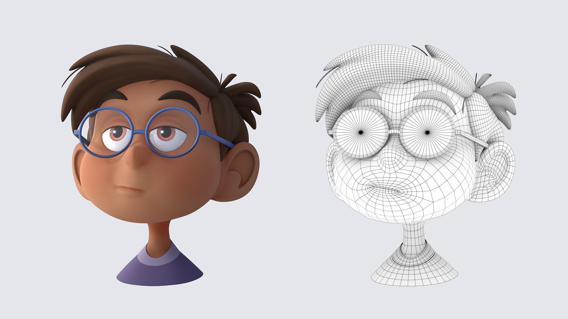 Indifferent Boy stylized Low-poly 3D model_1