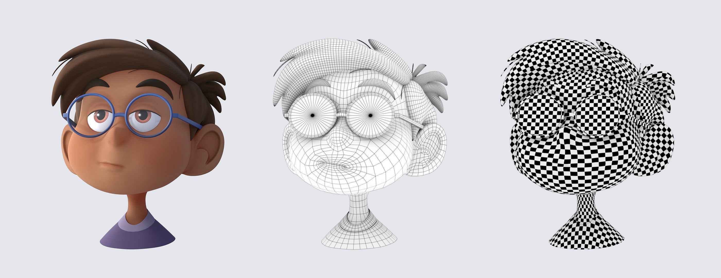 Indifferent Boy stylized Low-poly 3D model_2