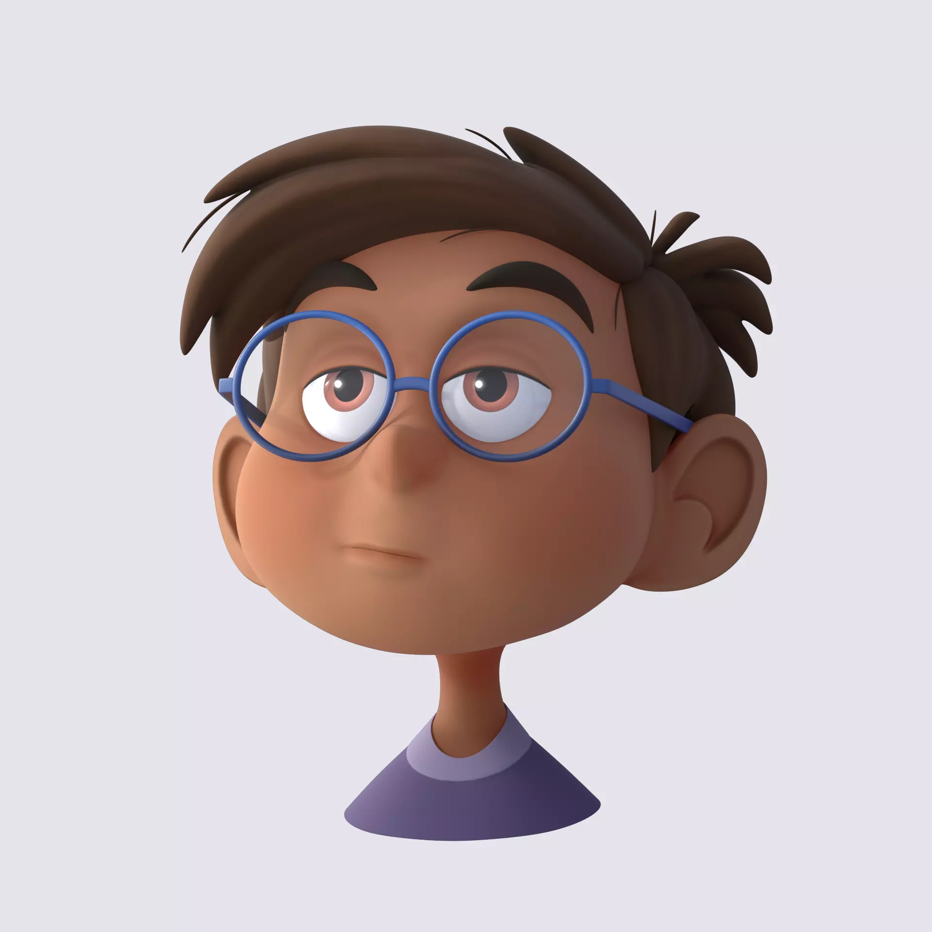 Indifferent Boy stylized Low-poly 3D model_0