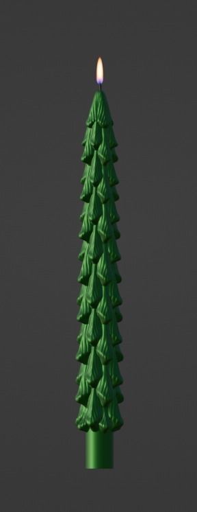 Christmas Pine Tree Candle 3D print model_2